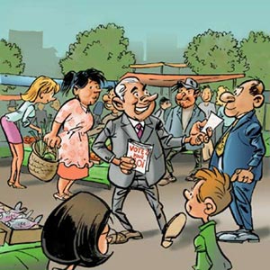 Le march�, lieu o� faire campagne