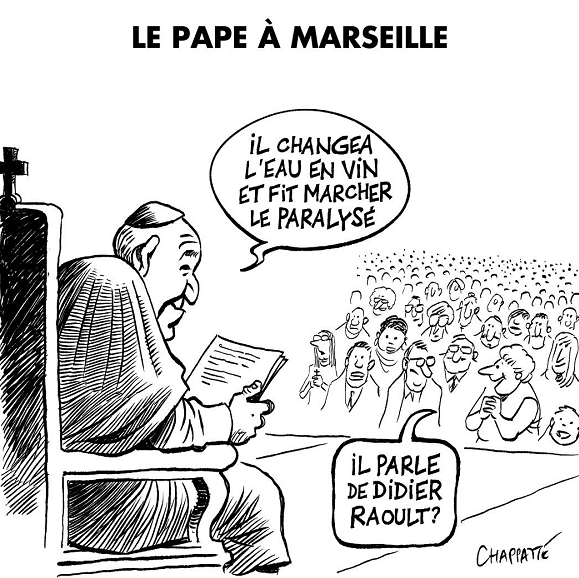 A Marseille, le pape a dû rivaliser avec la popularité de Didier Raoult.
